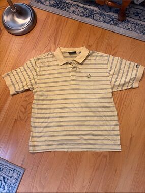 Masters collection yellow striped masters golf polo size large vintage